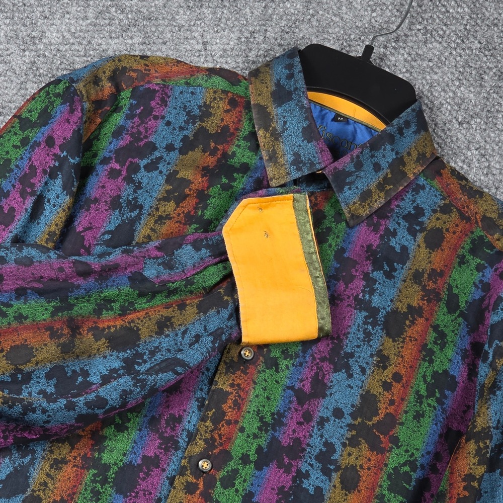 Visconti Signature Series Shirt Men Medium Rainbow Stripe Limited Edition Cotton